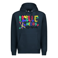Navy love needs no words autism Premium Hoodie - MaliasSmallBusiness