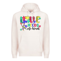 Pale Pink love needs no words autism Premium Hoodie - MaliasSmallBusiness