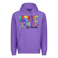Purple love needs no words autism Premium Hoodie - MaliasSmallBusiness
