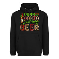 Black dear santa just bring a beer with a beer bottle Heavyweight Hoodie - AdoDesignShop
