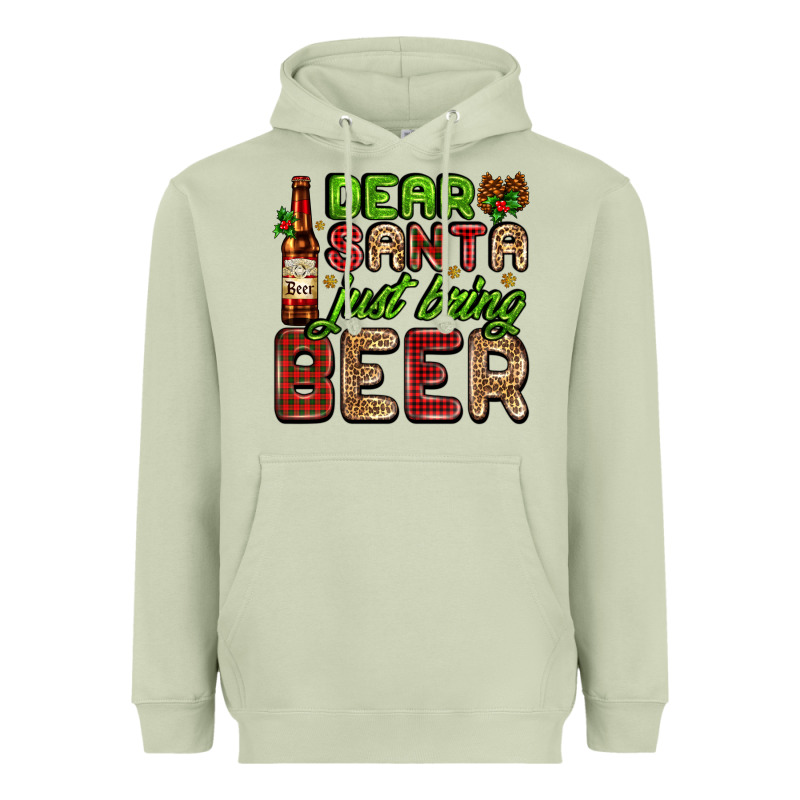 Dear Santa Just Bring A Beer With A Beer Bottle Heavyweight Hoodie by AdoDesignShop | Teevron