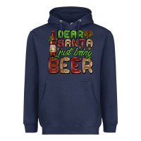 Navy dear santa just bring a beer with a beer bottle Heavyweight Hoodie - AdoDesignShop