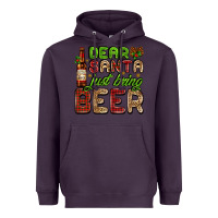 Plum dear santa just bring a beer with a beer bottle Heavyweight Hoodie - AdoDesignShop