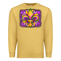 Antique Gold mardi gras fleur de lis sunflower leopard Premium Sweatshirt - Artiststas