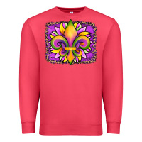 Cardinal mardi gras fleur de lis sunflower leopard Premium Sweatshirt - Artiststas