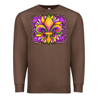Chestnut mardi gras fleur de lis sunflower leopard Premium Sweatshirt - Artiststas