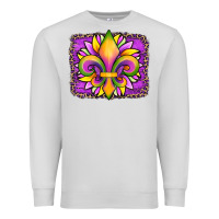 Dove Grey mardi gras fleur de lis sunflower leopard Premium Sweatshirt - Artiststas