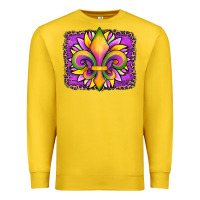 Lemon mardi gras fleur de lis sunflower leopard Premium Sweatshirt - Artiststas
