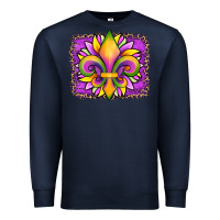 Navy mardi gras fleur de lis sunflower leopard Premium Sweatshirt - Artiststas