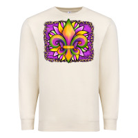 Sandshell mardi gras fleur de lis sunflower leopard Premium Sweatshirt - Artiststas