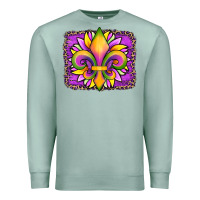 Seafoam mardi gras fleur de lis sunflower leopard Premium Sweatshirt - Artiststas