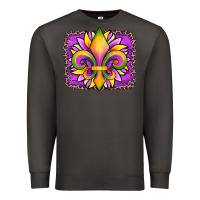 Smoke mardi gras fleur de lis sunflower leopard Premium Sweatshirt - Artiststas