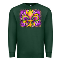 Sports Green mardi gras fleur de lis sunflower leopard Premium Sweatshirt - Artiststas