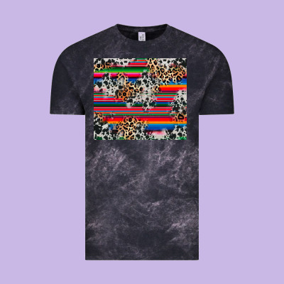 Vintage Tee cowhide leopard serape