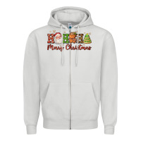 Dove Grey hohoho merry christmas santa coffee cup tree cooki Zipper Hoodie - FaDigitalArtStudio
