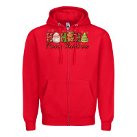 Red hohoho merry christmas santa coffee cup tree cooki Zipper Hoodie - FaDigitalArtStudio