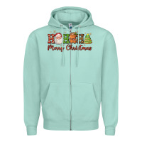 Seafoam hohoho merry christmas santa coffee cup tree cooki Zipper Hoodie - FaDigitalArtStudio