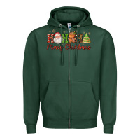 Sports Green hohoho merry christmas santa coffee cup tree cooki Zipper Hoodie - FaDigitalArtStudio