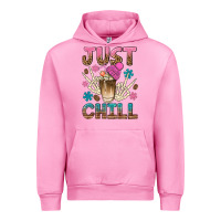 Fuchsia Pink just chill with coffee bean bbs Urban Hoodie - BundleAndBundleShop