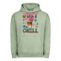 Pigment Oil Green just chill with coffee bean bbs Urban Hoodie - BundleAndBundleShop
