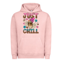Pigment Salmon just chill with coffee bean bbs Urban Hoodie - BundleAndBundleShop