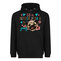 Black life is better with a pug Heavyweight Hoodie - Jasminsmagicworld