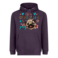 Plum life is better with a pug Heavyweight Hoodie - Jasminsmagicworld
