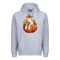 Heather Grey fall pumpkin lamb nancy cooper Premium Hoodie - NancyCooperArtShop