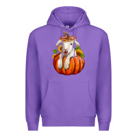 Purple fall pumpkin lamb nancy cooper Premium Hoodie - NancyCooperArtShop