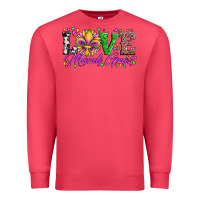 Cardinal love mardi gras fleur de lis sunflower leopard and beads Premium Sweatshirt - Artiststas