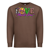 Chestnut love mardi gras fleur de lis sunflower leopard and beads Premium Sweatshirt - Artiststas