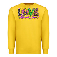Lemon love mardi gras fleur de lis sunflower leopard and beads Premium Sweatshirt - Artiststas