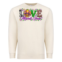 Sandshell love mardi gras fleur de lis sunflower leopard and beads Premium Sweatshirt - Artiststas