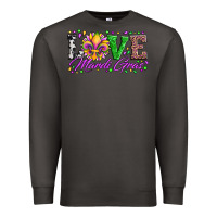 Smoke love mardi gras fleur de lis sunflower leopard and beads Premium Sweatshirt - Artiststas