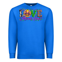 True Royal love mardi gras fleur de lis sunflower leopard and beads Premium Sweatshirt - Artiststas
