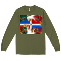 Army Green Mexican and Dominican Republic Long Sleeve Tee - texasbilliewilder