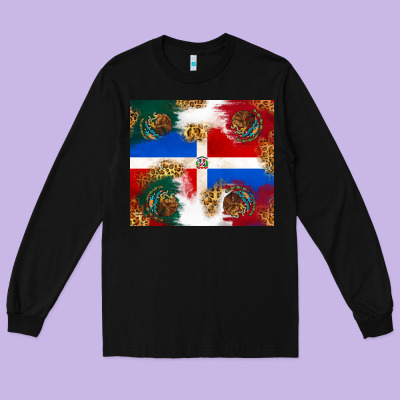 Mexican And Dominican Republic Long Sleeve Tee Designed By Texasbilliewilder