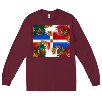 Burgundy Mexican and Dominican Republic Long Sleeve Tee - texasbilliewilder