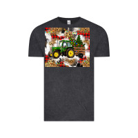 Vintage Black christmas farm tractor Vintage Tee - RanaPortraitStore