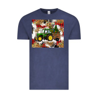 Vintage Denim christmas farm tractor Vintage Tee - RanaPortraitStore