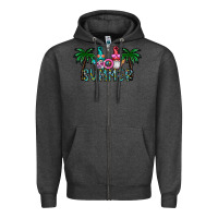 Charcoal Heather summer Zipper Hoodie - CowhideDigitalArt