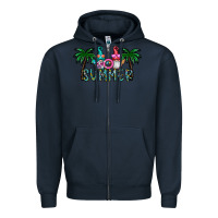 Navy summer Zipper Hoodie - CowhideDigitalArt
