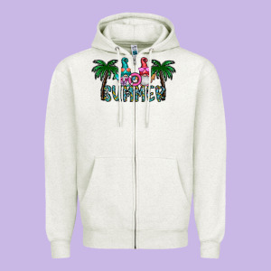 Summer Zipper Hoodie Designed By Cowhidedigitalart