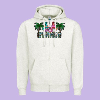 Summer Zipper Hoodie Designed By Cowhidedigitalart