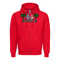 Red summer Zipper Hoodie - CowhideDigitalArt
