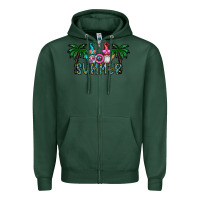 Sports Green summer Zipper Hoodie - CowhideDigitalArt