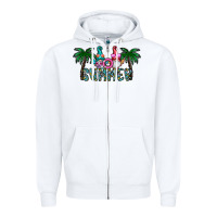 White summer Zipper Hoodie - CowhideDigitalArt