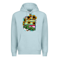 Blue Mist Arizona Map Sunflower Cactus Serape Premium Hoodie - RanaPortraitStore