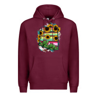 Burgundy Arizona Map Sunflower Cactus Serape Premium Hoodie - RanaPortraitStore