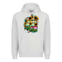 Dove Grey Arizona Map Sunflower Cactus Serape Premium Hoodie - RanaPortraitStore